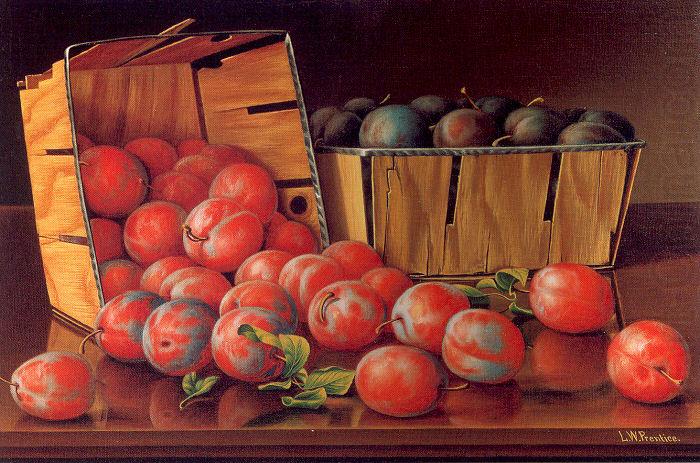 Prentice, Levi Wells Baskets of Plums on a Tabletop china oil painting image